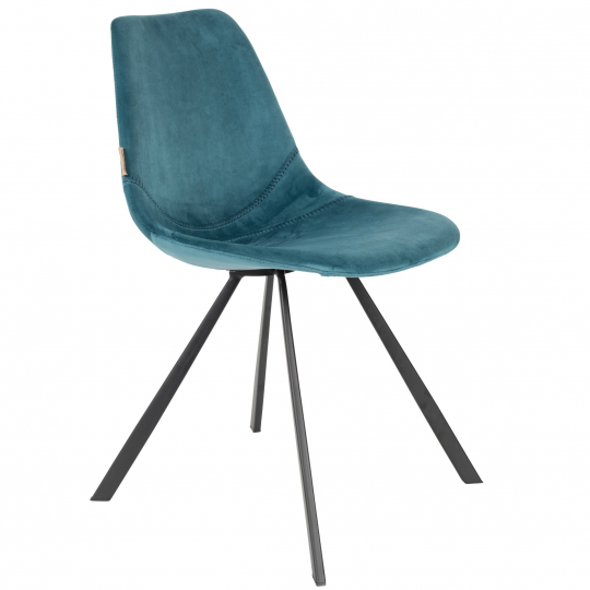 Stol 'Franky' - Fløyel / Petrol