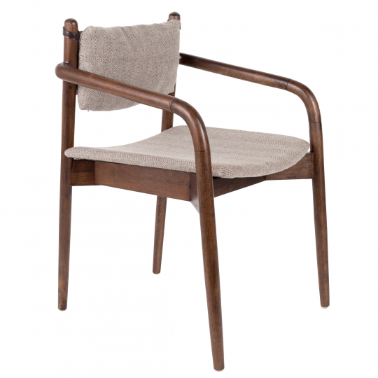 Stol 'Torrance' Armlen - Beige/Brun