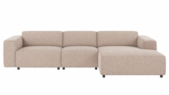 4-seters sofa 'Willard' Sjeselong H - Lys beige