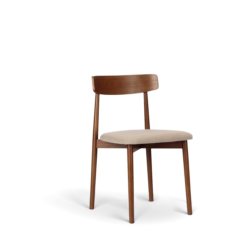 Stol 'Ystad' - Valnøtt/beige
