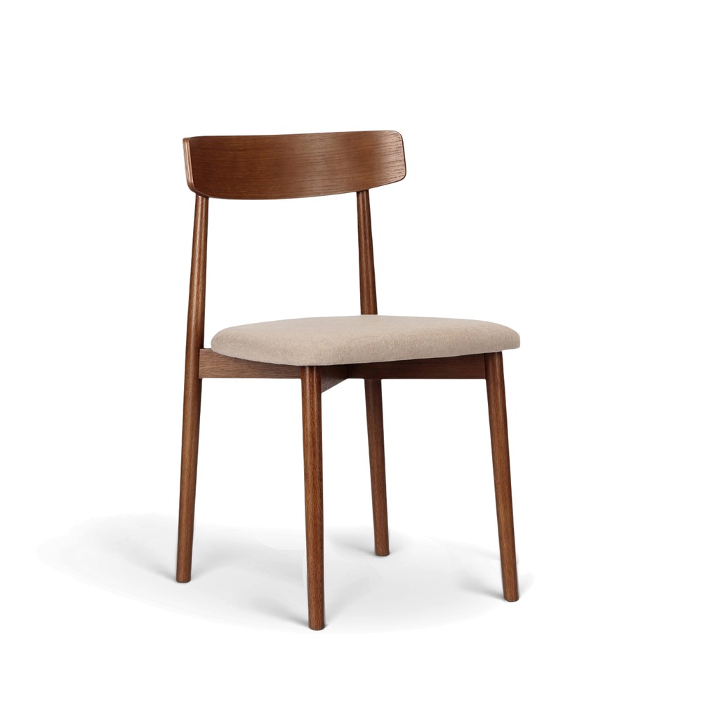 Stol 'Ystad' - Valnøtt/beige