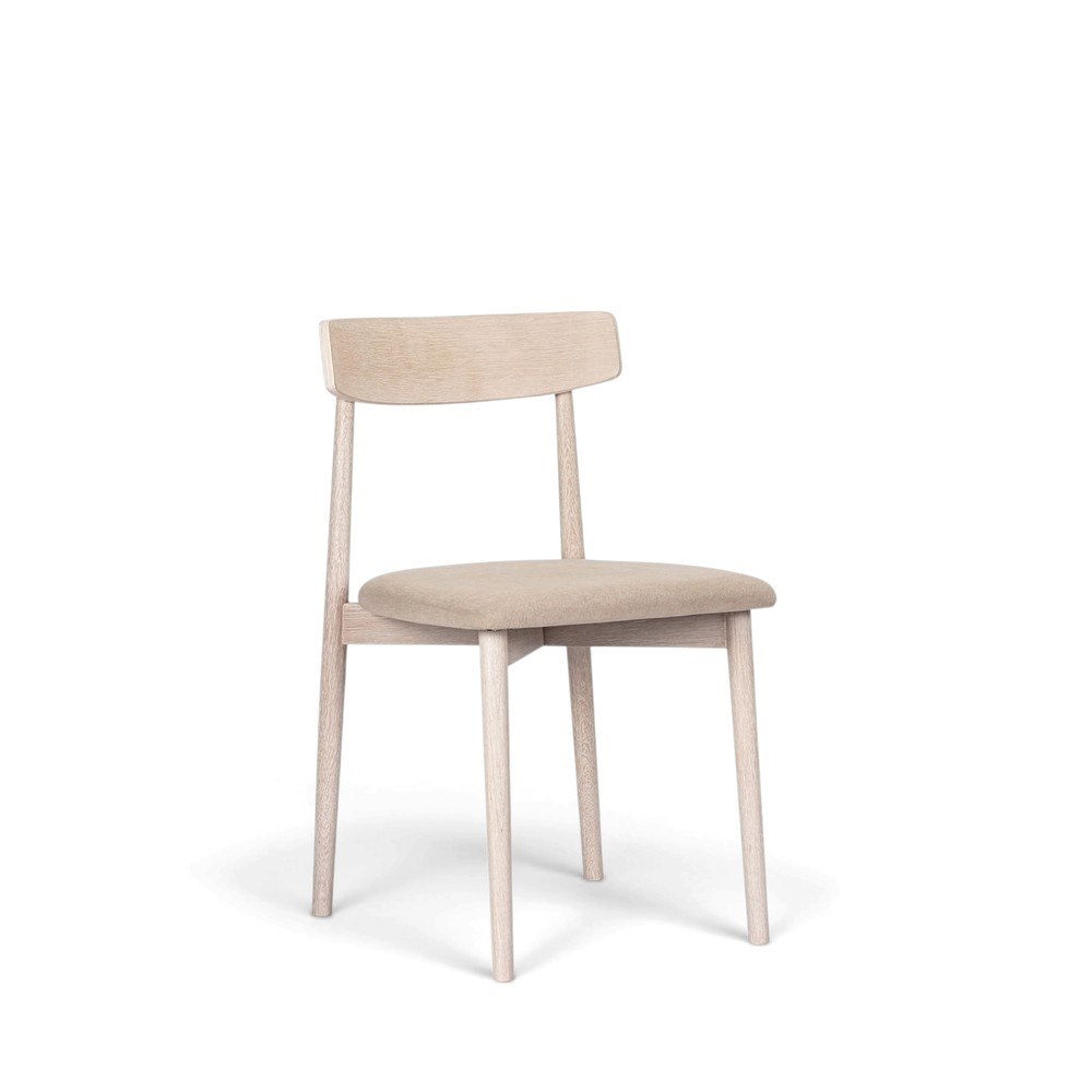 Stol 'Ystad' - Vit eik/Beige