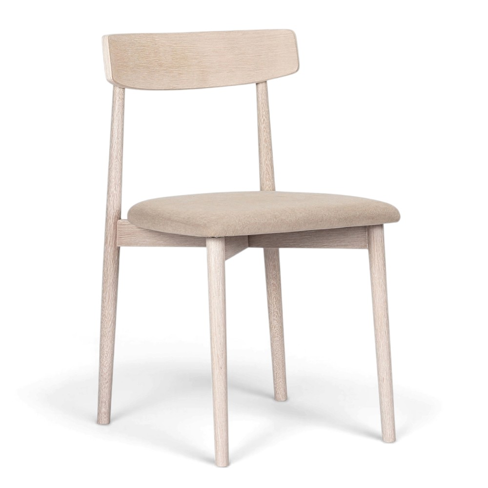 Stol 'Ystad' - Vit eik/Beige