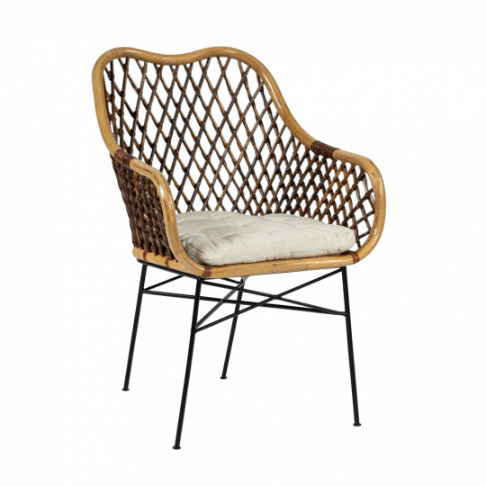 Stol 'Lauren' - Naturlig/Svart