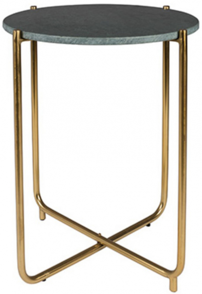 Sidebord 'Timpa' - Grønn marmor/Messing