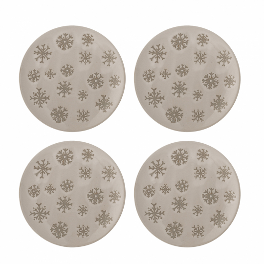 Tallerken 'Snowie' 4-pakning Ø15,5 - Beige