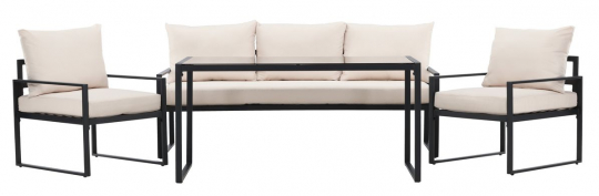 Loungesett 'Vico' - Svart