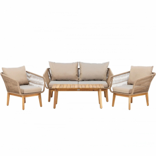 Sofasett 'Chania' - Beige/naturfarget