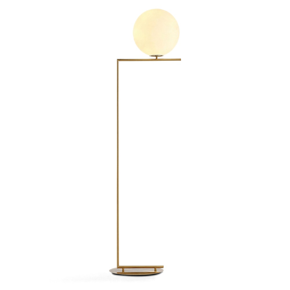 Gulvlampe 'Creme Satin' - Messing