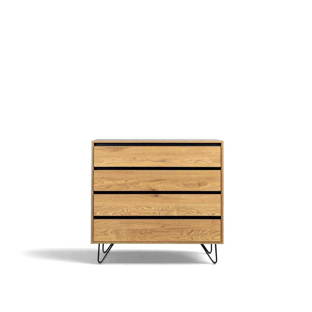 Kommode 'Elle' 90x90 - Eik/Svart