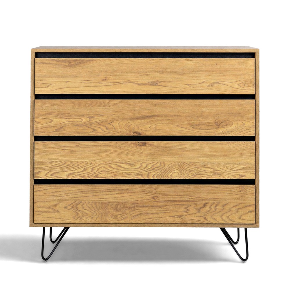 Kommode 'Elle' 90x90 - Eik/Svart