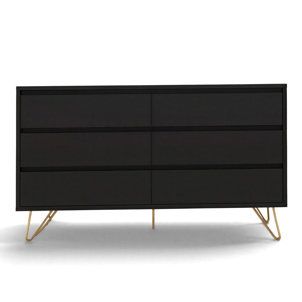 Kommode 'Elle' 120x70 - Svart/Messing