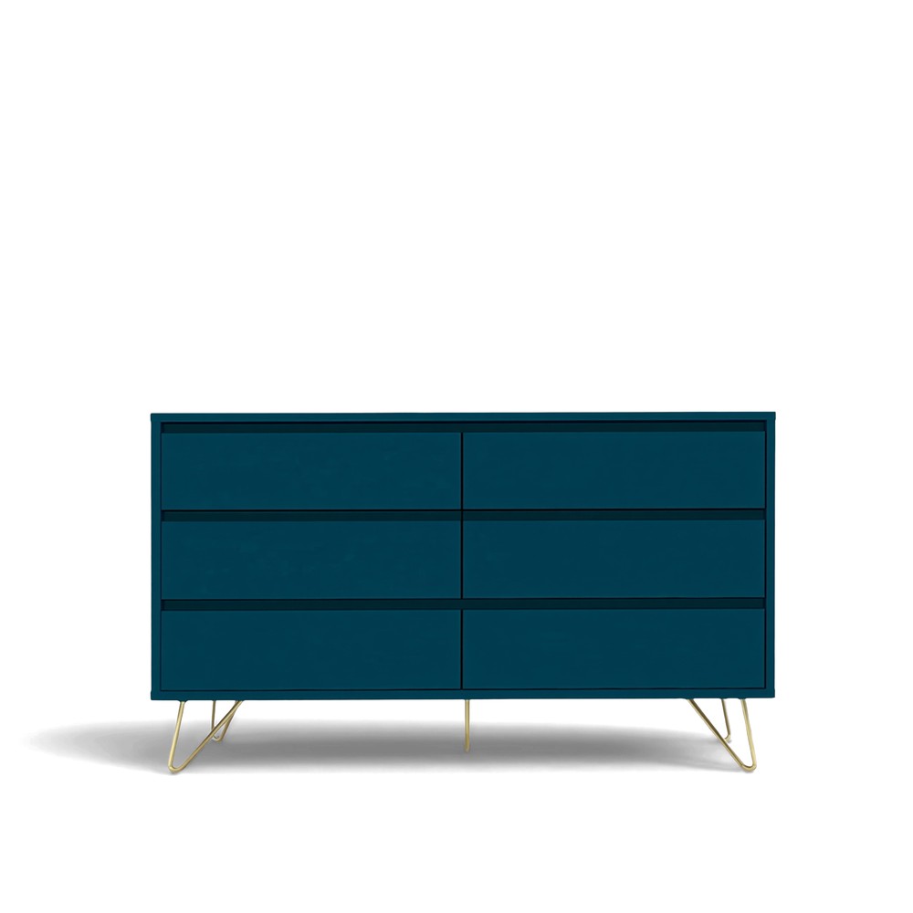 Kommode 'Elle' 120x70 - Grønn/Messing