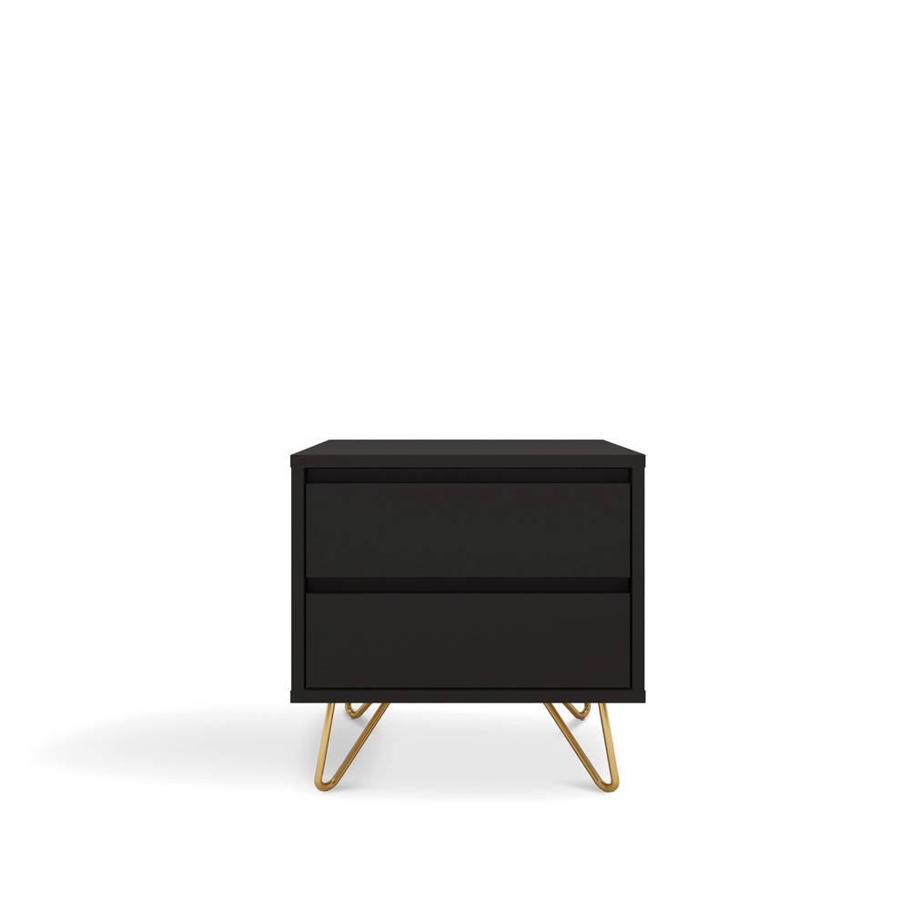 Nattbord 'Elle' - Svart/Messing