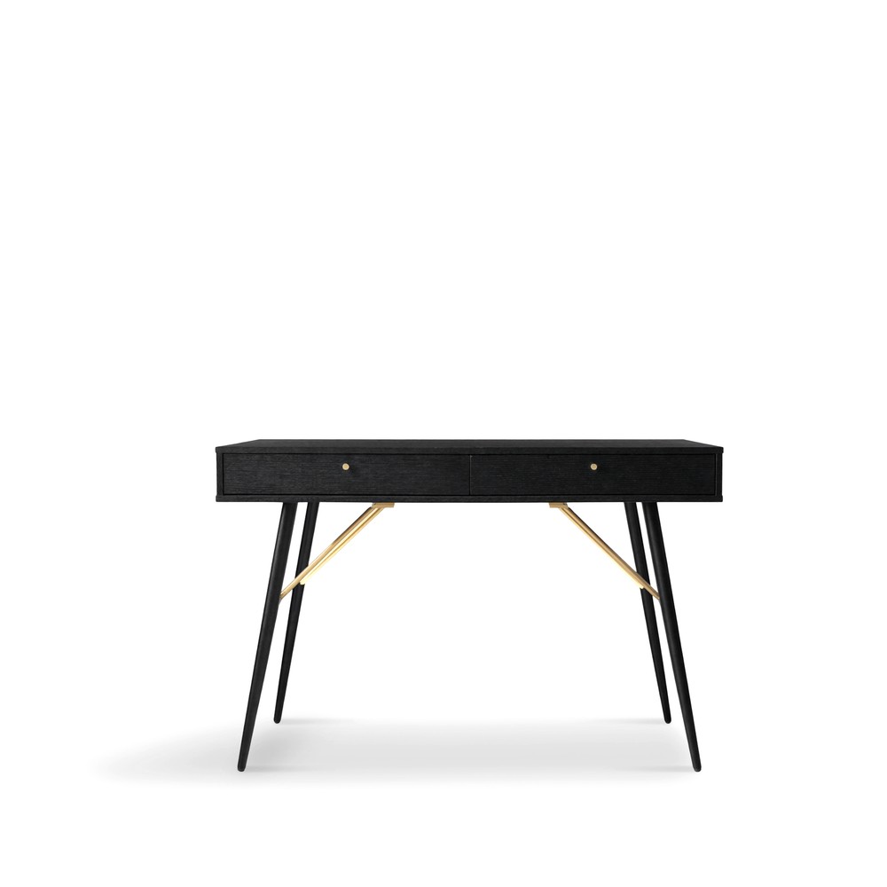 Skrivebord 'Lux' - Svart/Messing