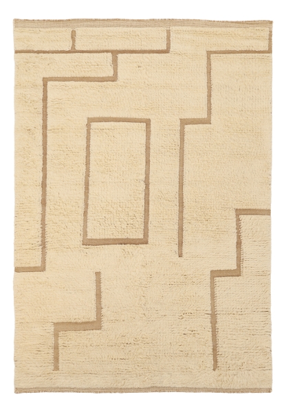 Rya Teppe 'Kiberg Handwoven Wool' - Hvit