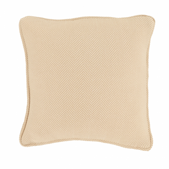 Putetrekk 'Denisa Fishbone' 45x45cm - Beige/hvit