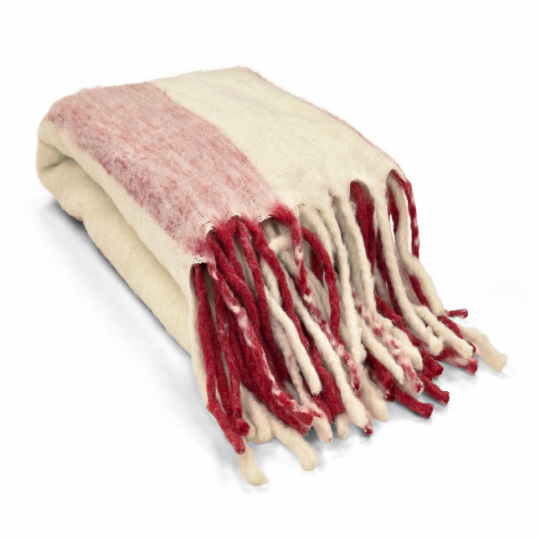 Rutete 'Beatriz Stripe' 130x170cm - Rød/hvit