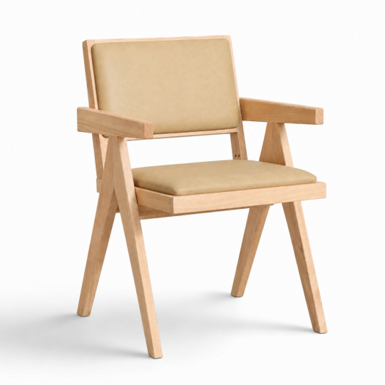 Lenestol 'Jean' - Hvit/Beige