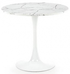 Spisebord 'Lorca' Rundt 80cm - Marmor/Hvit