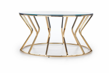 Salongbord 'Afina' ca 90cm - Glass/messing