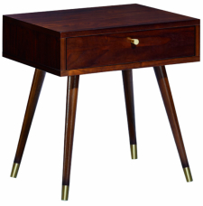 Nattbord 'Prime' - Valnött/Messing