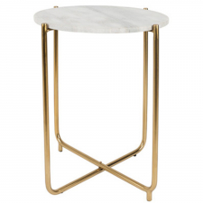 Sidebord 'Timpa' - Hvit marmor/Messing