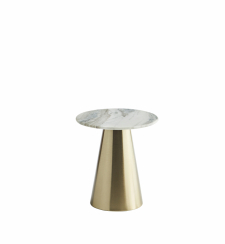 Sidebord 'Iron' Rundt 40cm - Messing/marmor