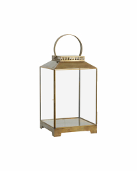 Stearinlys 'Bitra' L - Messing/Glass