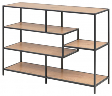 Bokhylle 'Seaford' 114x78cm - Natur/Sort