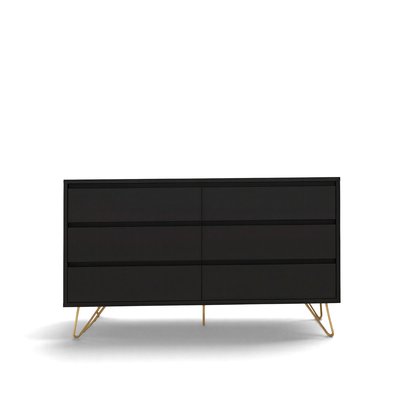 Kommode 'Elle' 120x70 - Svart/Messing