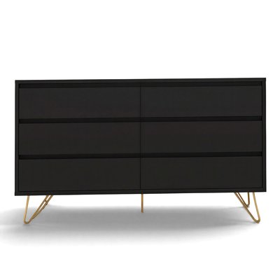 Kommode 'Elle' 120x70 - Svart/Messing