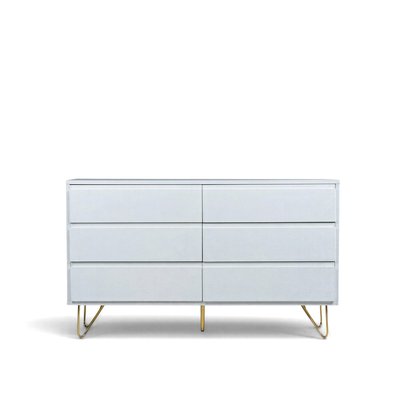 Kommode 'Elle' 120x70 - Hvit/Messing