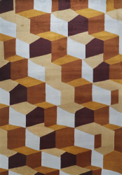 Teppe 'Velorin' - Gul/Flerfarget