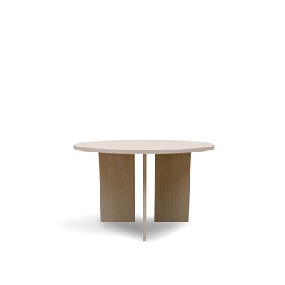 Salongbord 'Créme' Rundt 75cm - Hvitpigmentert