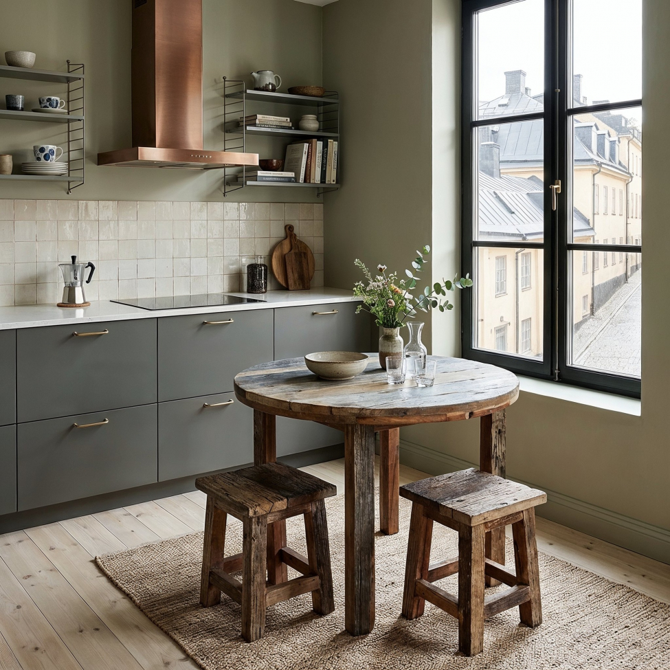 Spisebord 'Birka' Rundt 105x105cm - Vintage