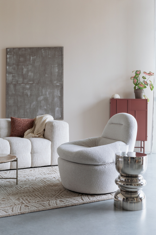 Lenestol 'Velvoro' - Lys beige