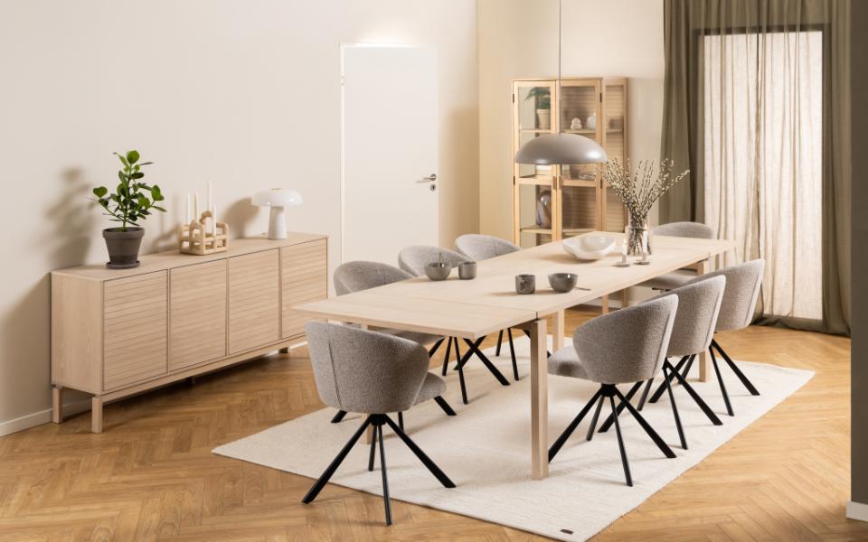 Spisebord 'Hudiksvall' 200cm- Naturlig