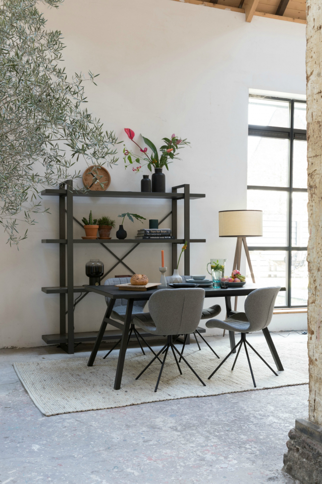 Stol 'Omg' - Fløyel/Grå