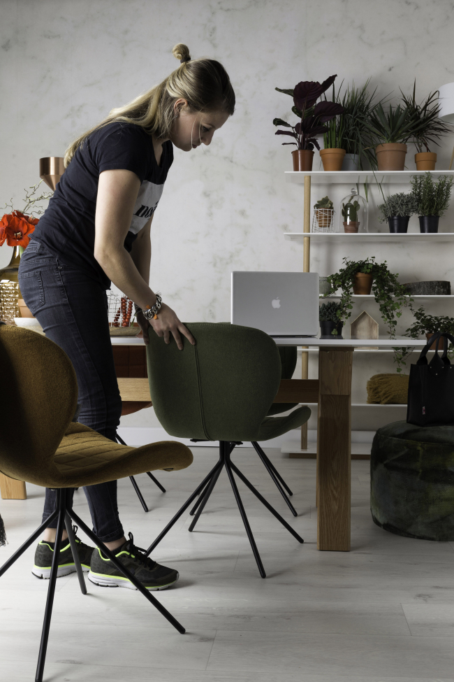 Stolen 'Omg' - Fløyel/Grønn