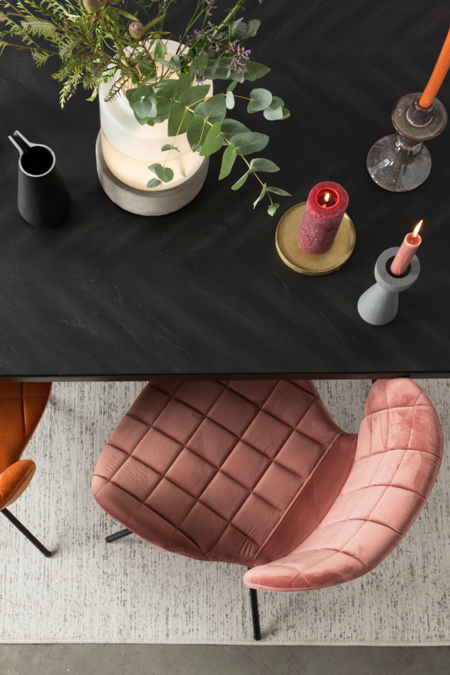 Stol 'Omg' - Fløyel/Rosa