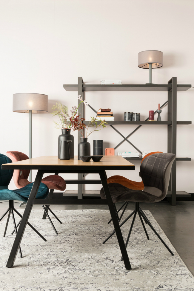 Stol 'Omg' - Fløyel/Grå