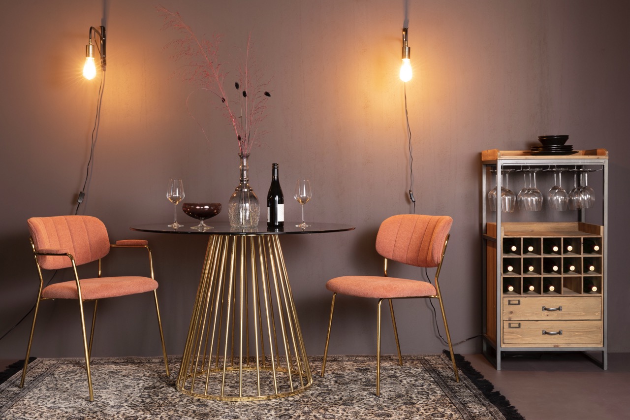 Stol 'Jolien' - Rosa/gull