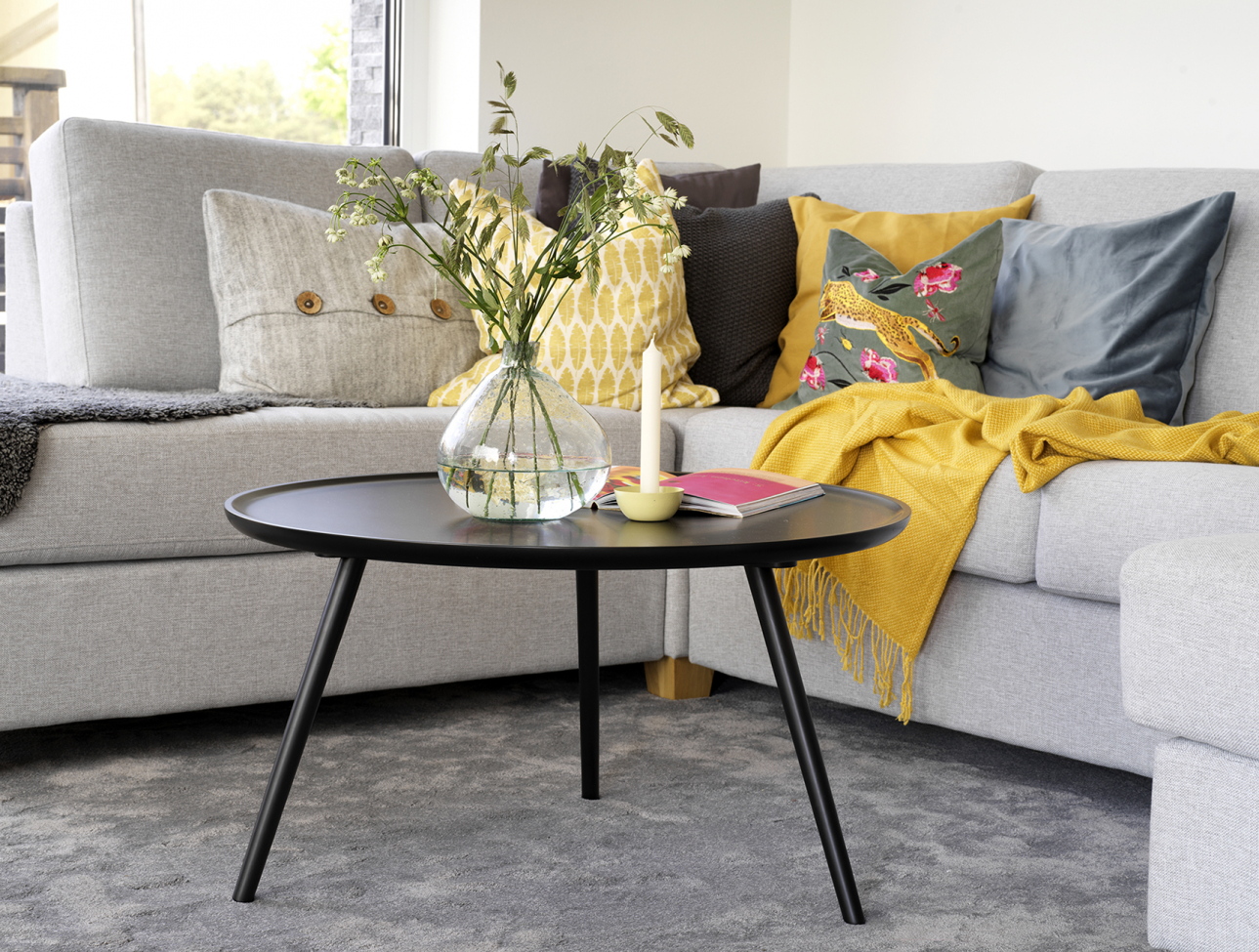 Salongbord 'Daisy' Rundt 80cm - Svart