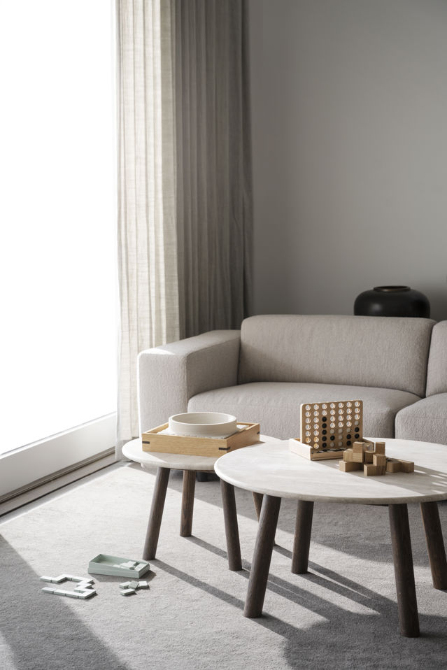 Salongbord 'Taransay' Rundt 90cm - Beige/Brun