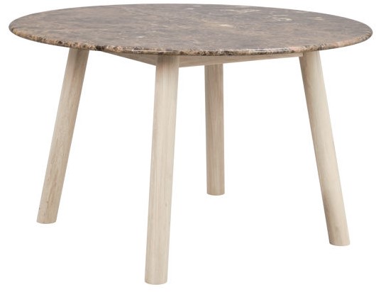 Spisebord 'Taransay' Rundt 125cm - Brun/Hvitpigmentert