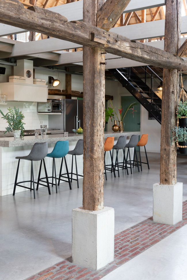 Barstol 'Franky' - Fløyel/Grå