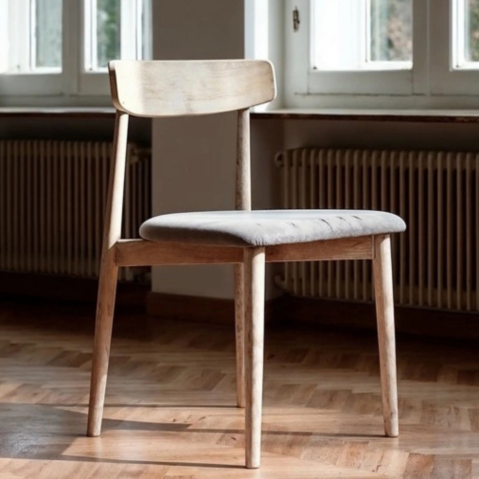 Stol 'Ystad' - Vit eik/Grå