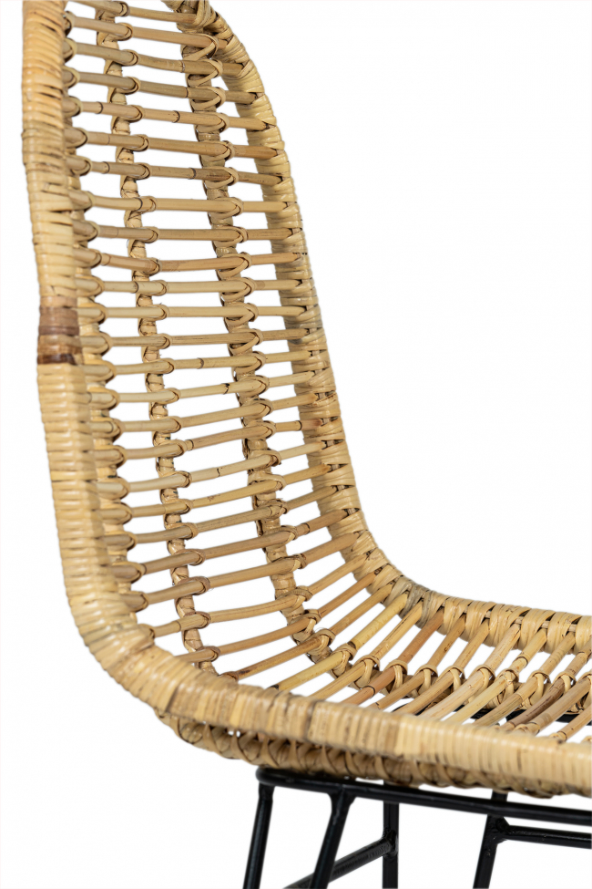Stol 'Striped Rattan' - Naturlig/Svart