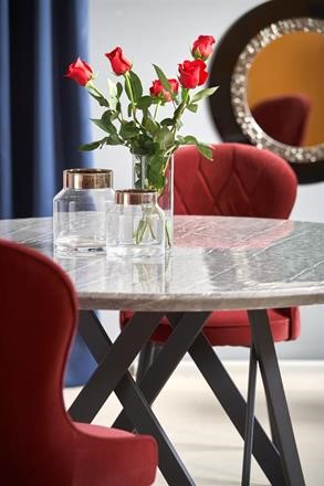 Spisebord 'Cruz' Rundt 140cm - Grå/Svart